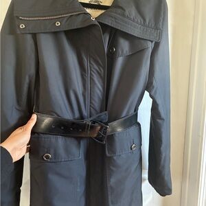 Burberry Black Belted Trench Coat